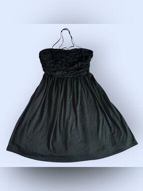 JFW Black Strapless Ruched Empire-Waist Dress